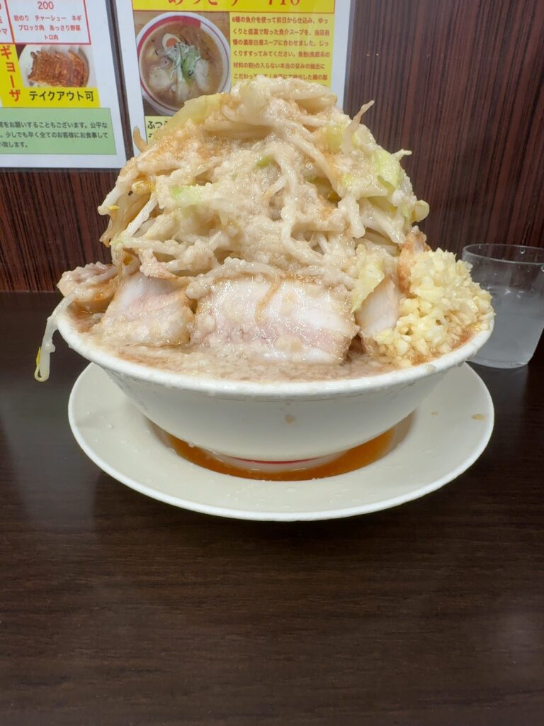 麺屋松 長岡 大盛こってりラーメン 全マシ